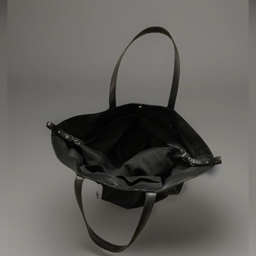 ZARA Black Faux Leather Tote Bag Large Shoulder  Carryall Shopper Travel  $69 - Picture 5 of 16
